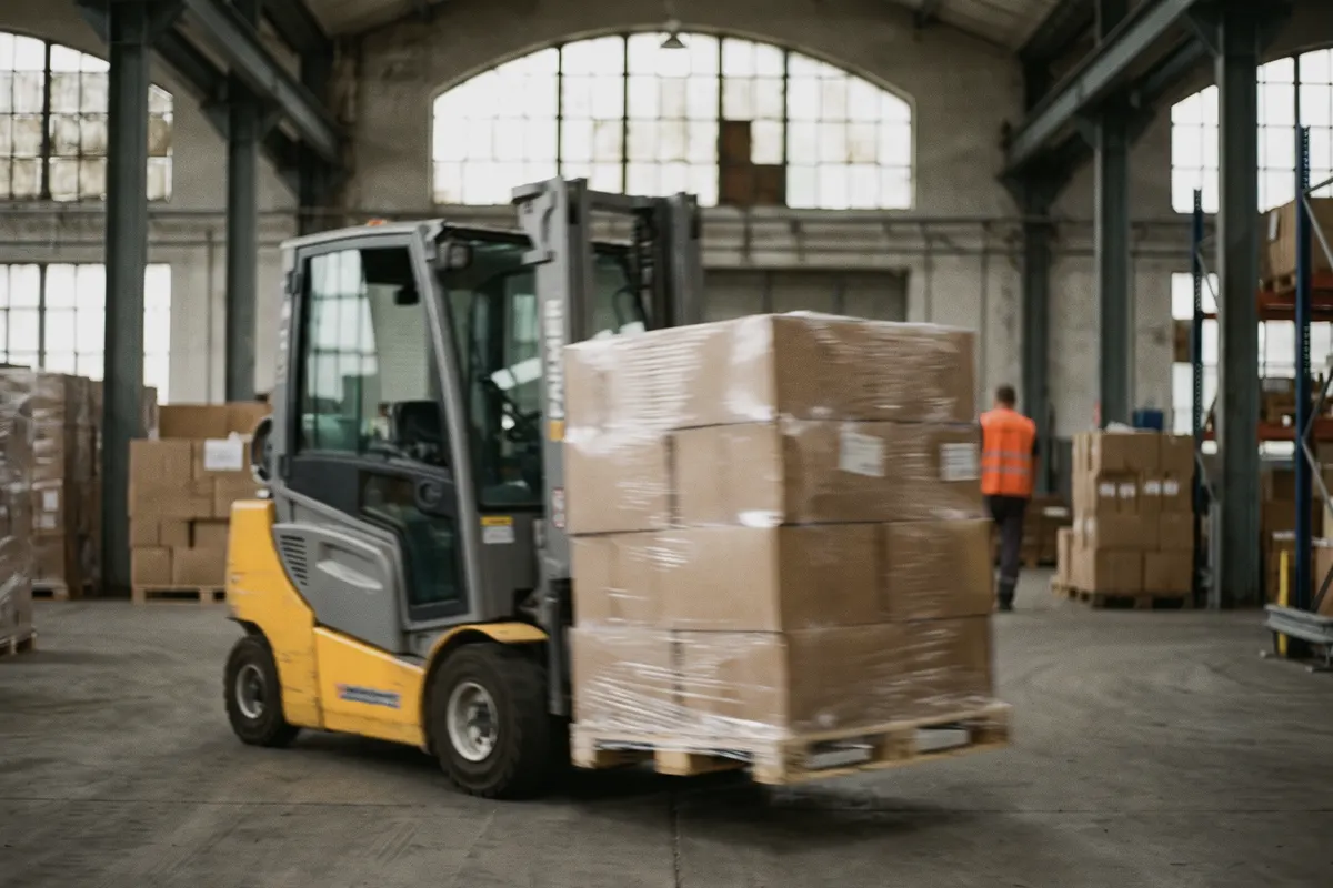 Pallet of excess inventory leaving the warehouse