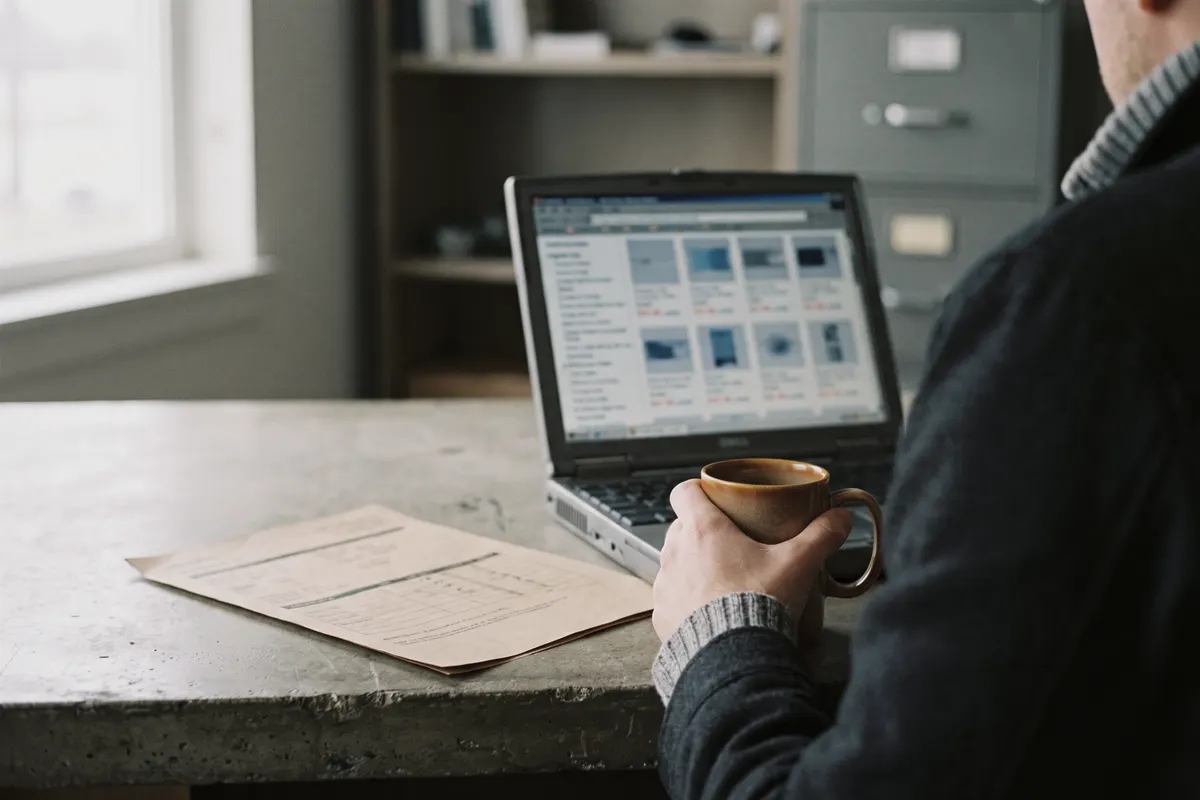Brand manager reviewing marketplace listings