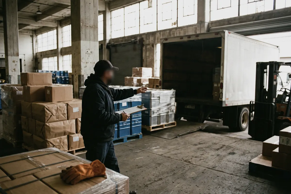 Closeout inventory loaded onto a truck